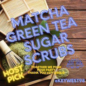 Matcha Green Tea Sugar Scrubs by Blended by K ~ 8 oz